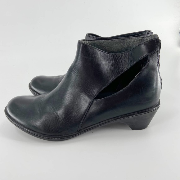 Dansko Black Bonita Cutout Back Zip Block Heel Booties Size EU 41 - Picture 6 of 14